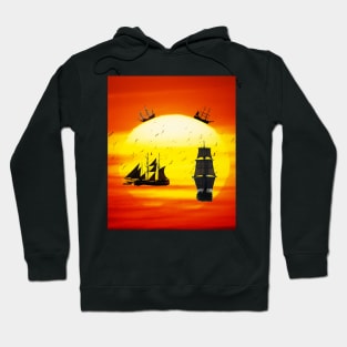 SHIP OF DREAMS FLOCK OF BIRDS GLOW OF SUN Hoodie